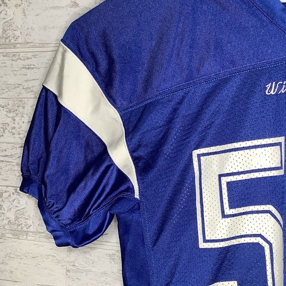 Rawlings Football Jersey Adult XL Blue White Wildcats 56 pro performance apparel - Picture 5 of 11